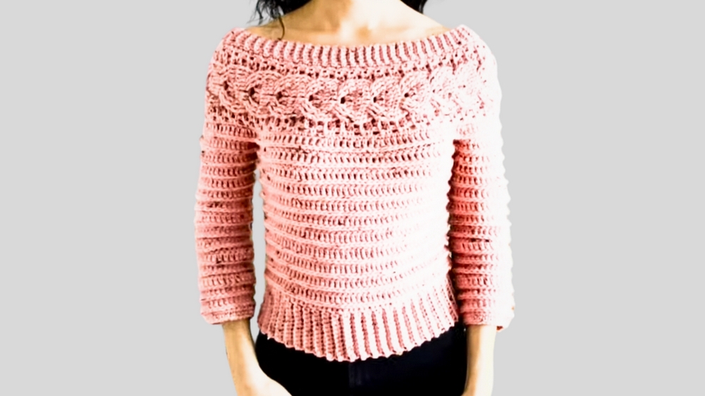 Warm Crochet Off-Shoulder Sweater 1