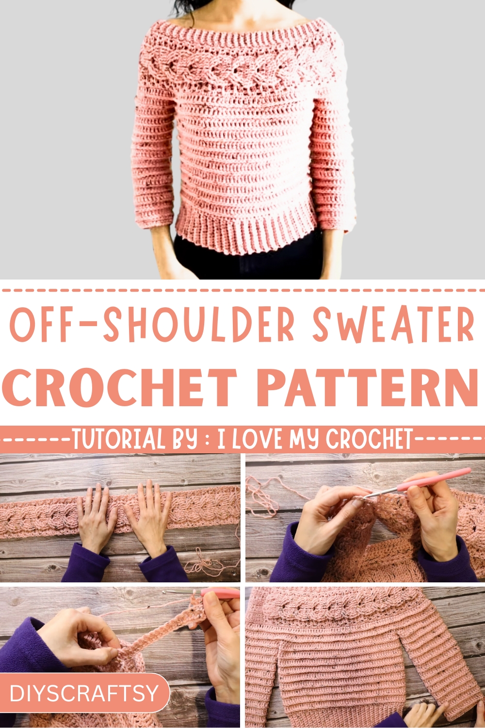 Warm Crochet Off-Shoulder Sweater