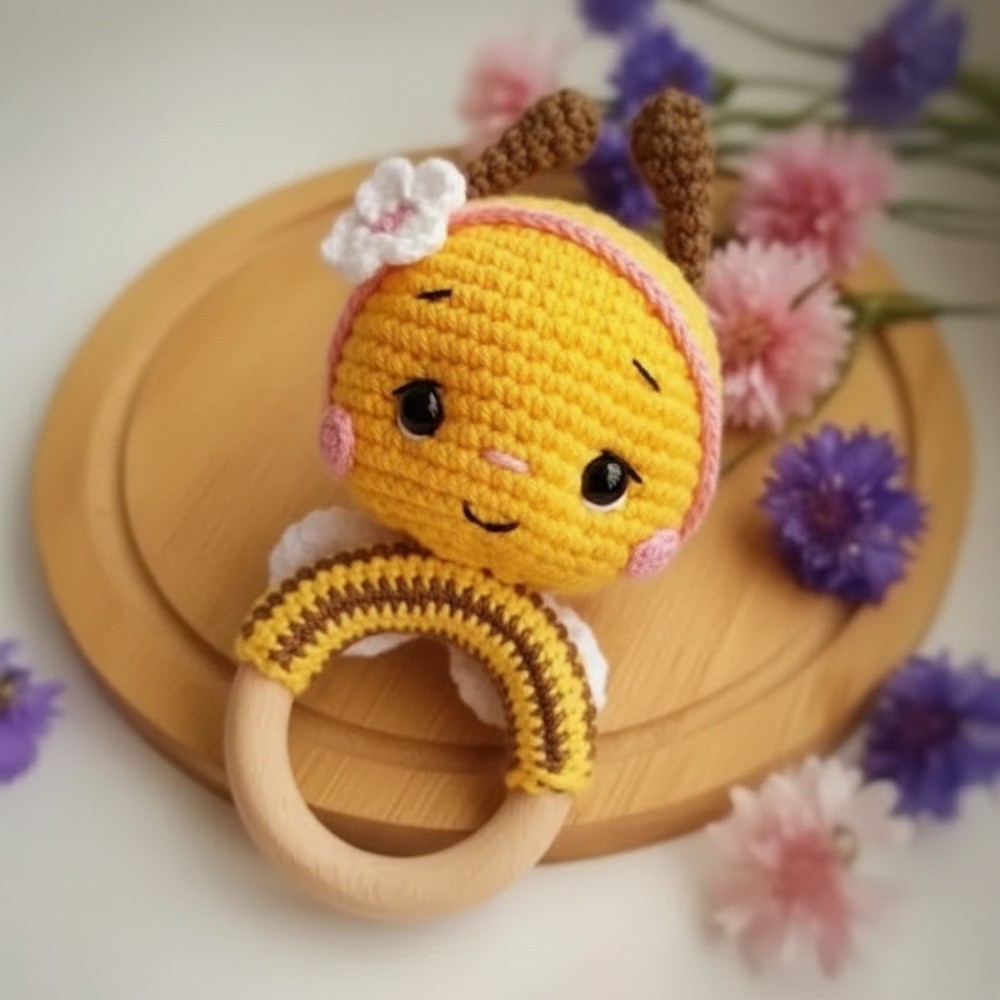 Beehive Rattle Cute Crochet Amigurumi Bee Rattle Pattern with Gentle Sound - DIYsCraftsy
