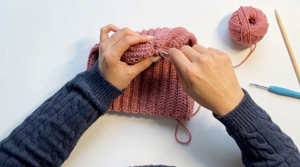 Crochet Beanie Easy Invisible Stitch Hat Christmas Series 6