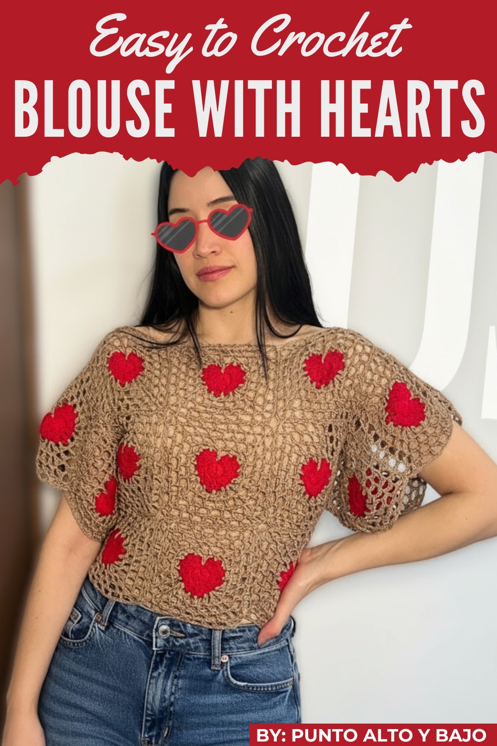 Crochet Blouse With Hearts Pattern