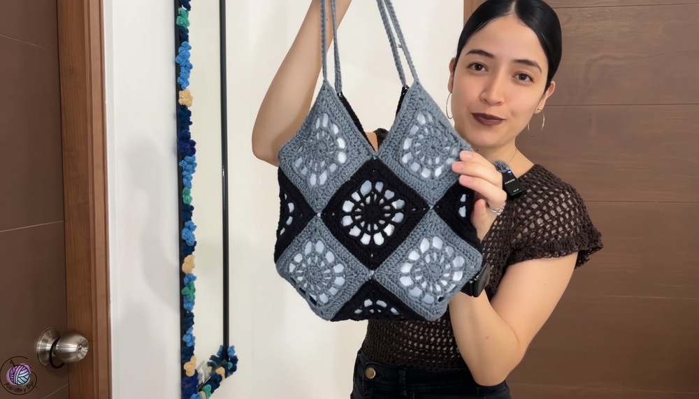 Crochet Granny Square Woven Bag Pattern 1