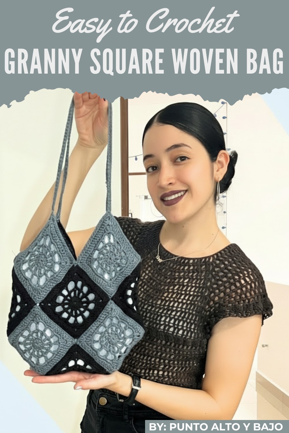 Crochet Granny Square Woven Bag Pattern