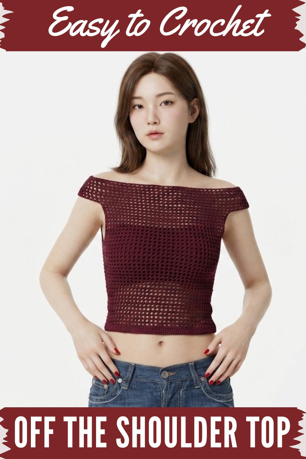 Crochet off the shoulder top 1