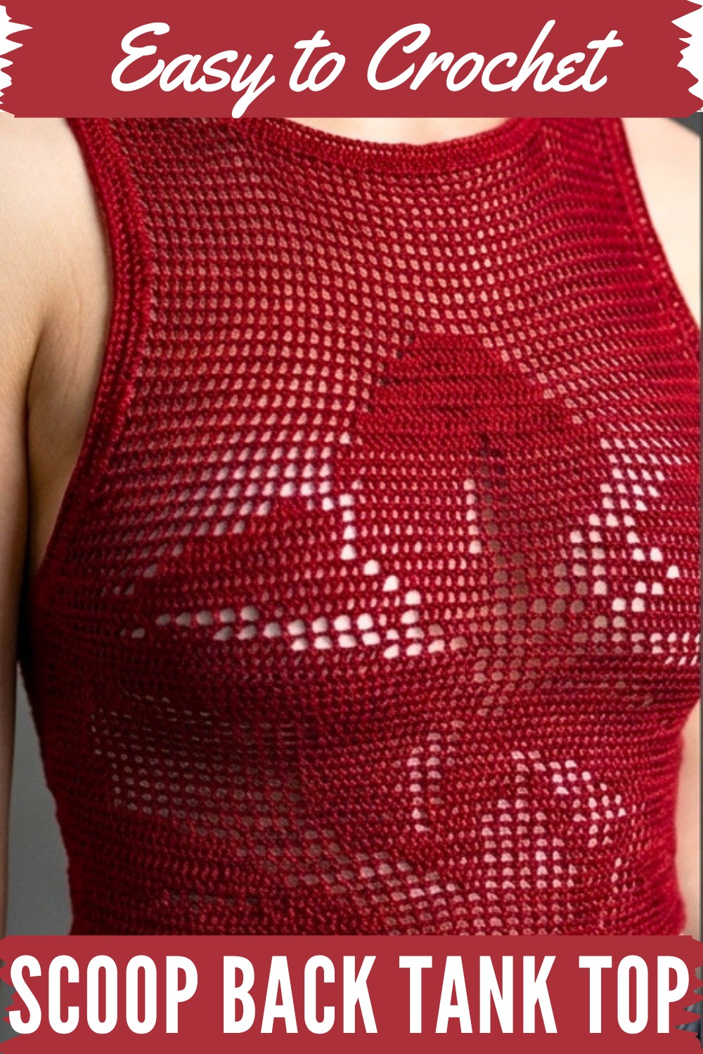 Filet Crochet Scoop Back Tank Top Tutorial 1