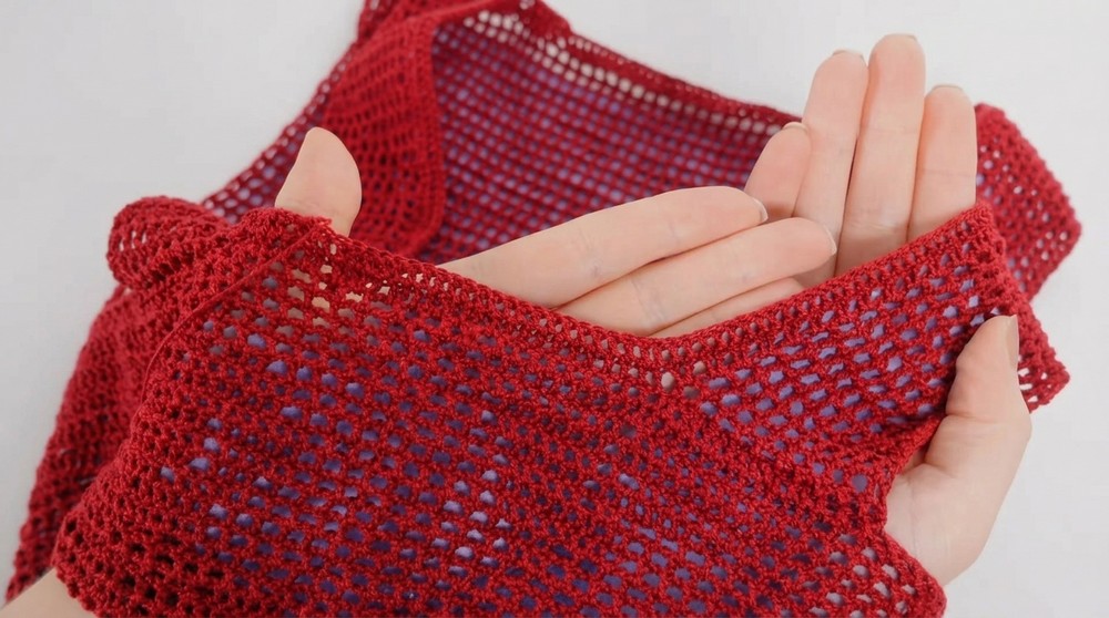 Filet Crochet Scoop Back Tank Top Tutorial 6