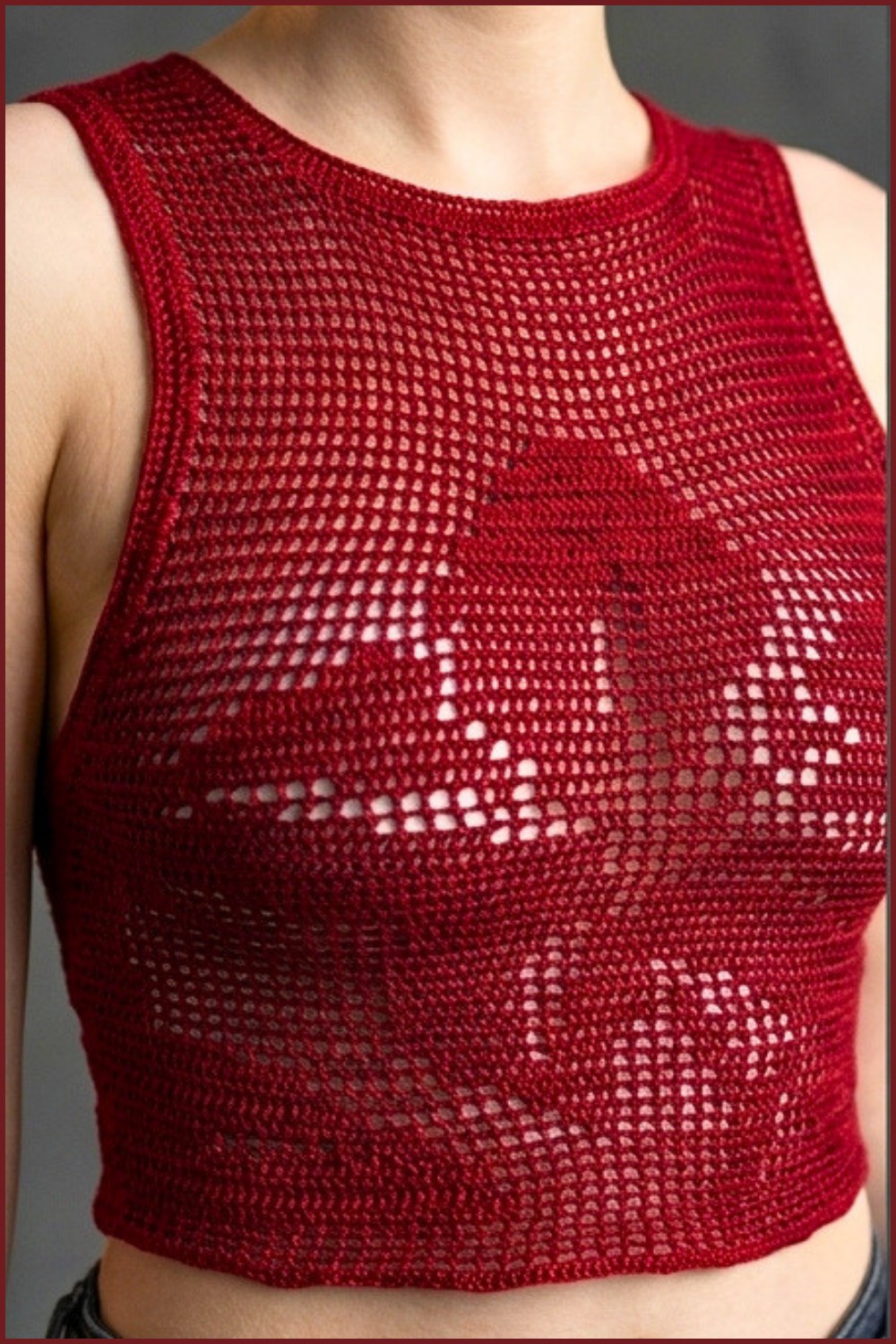 Filet Crochet Scoop Back Tank Top Tutorial 7