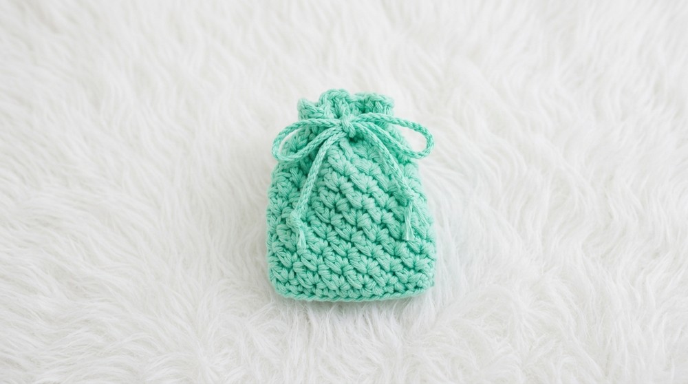 Crochet Drawstring Mini Pouch Pattern