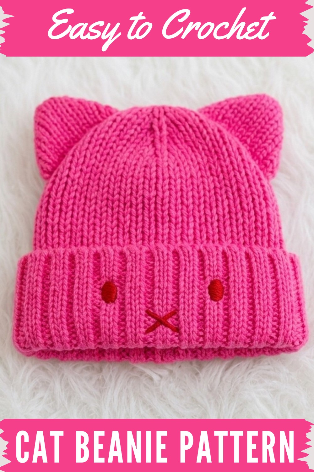 Crochet Cat Beanie Pattern