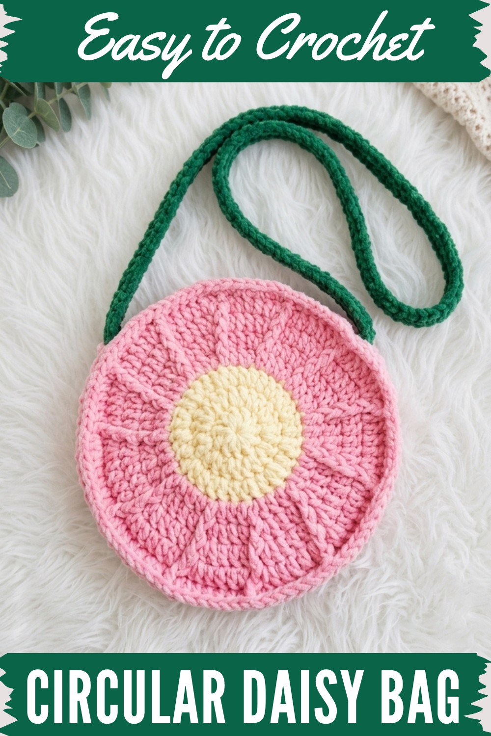 Crochet Circular Daisy Bag Patttern