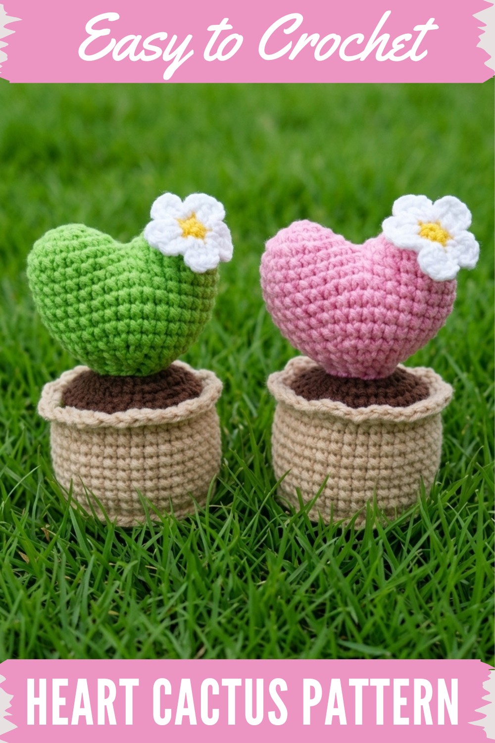Crochet Heart Cactus Pattern
