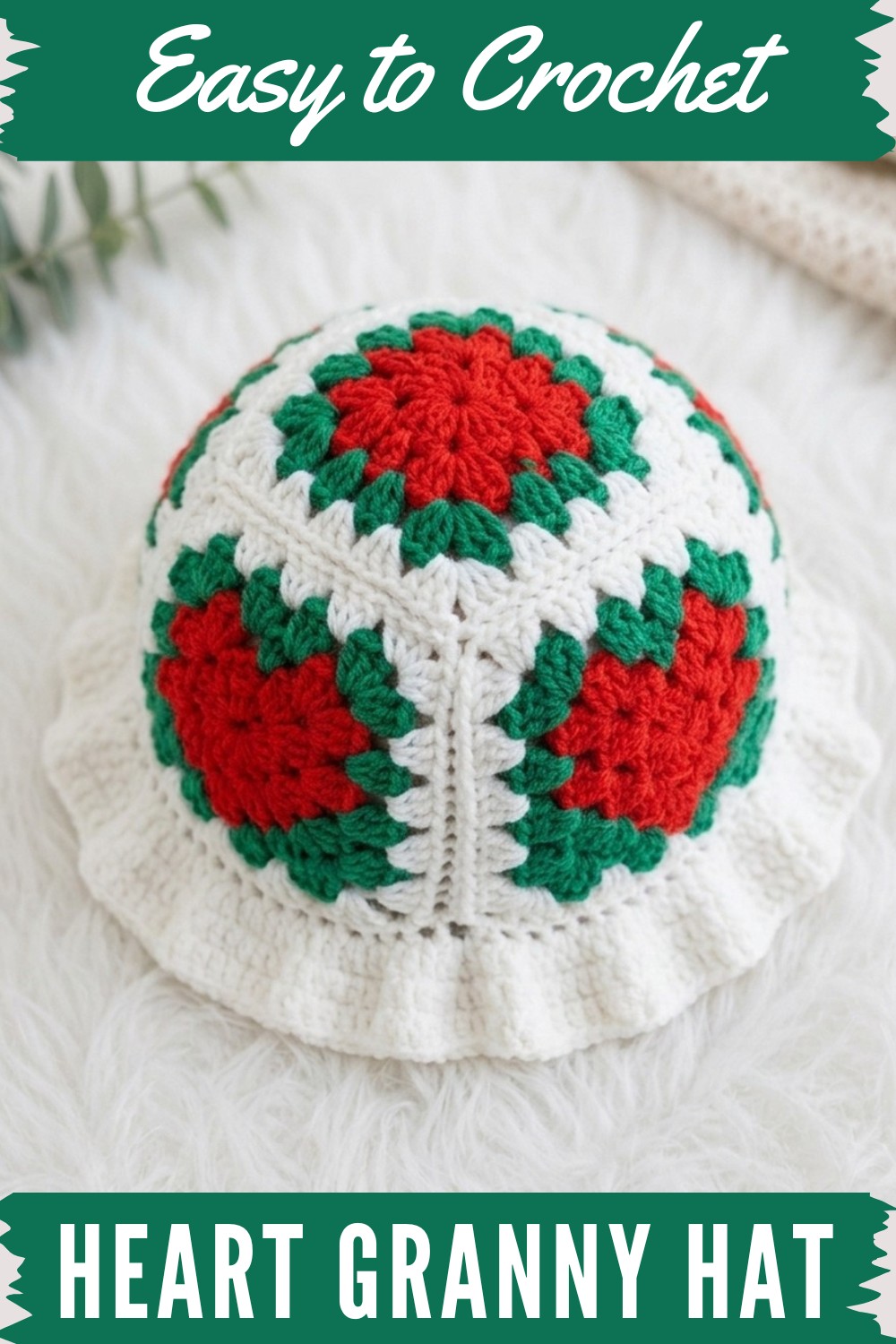 Crochet Heart Granny Hat Pattern