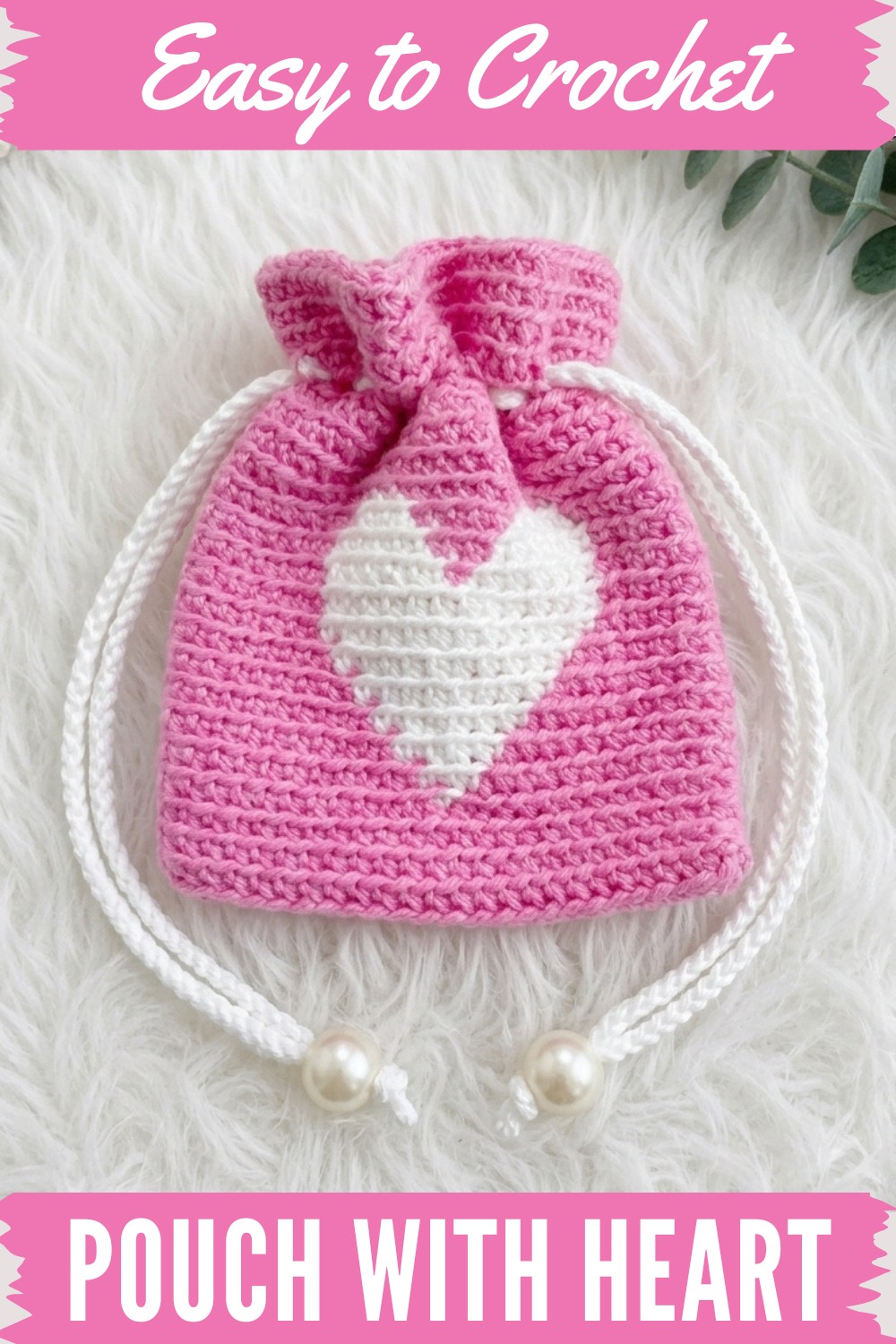 Crochet Pouch With Heart Pattern