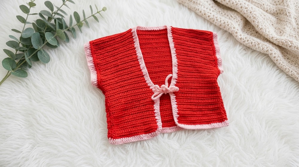 Crochet Tie Cardigan Pattern 4