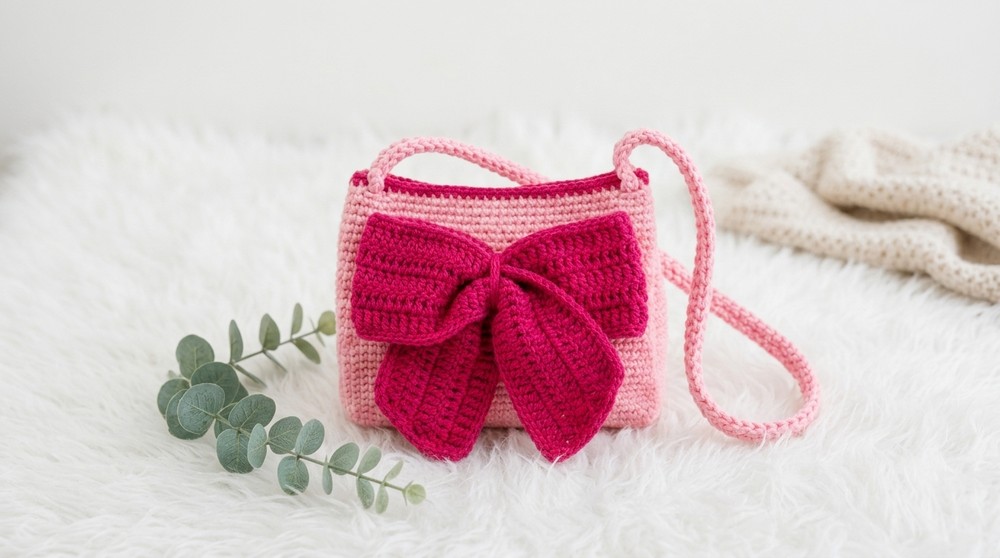 Crochet Shoulder Bow Bag Pattern