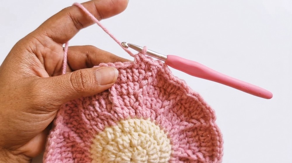 Crochet Circular Daisy Bag Patttern