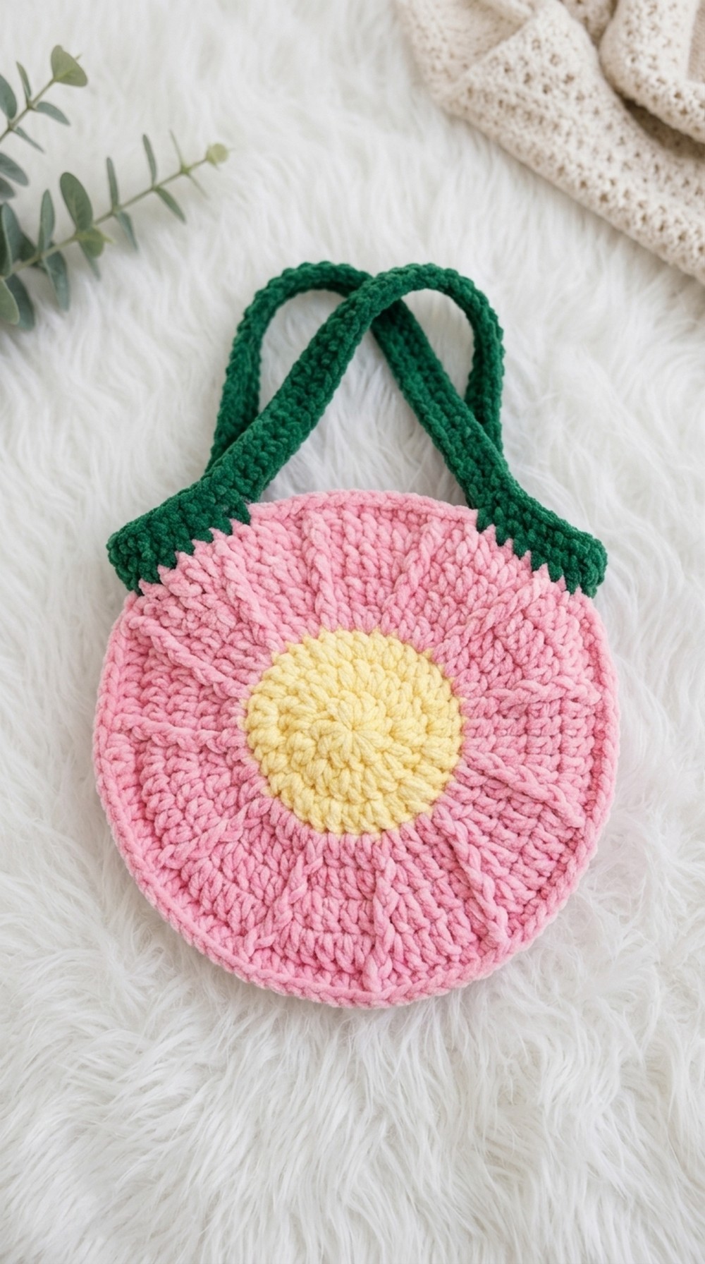 Crochet Circular Daisy Bag Patttern