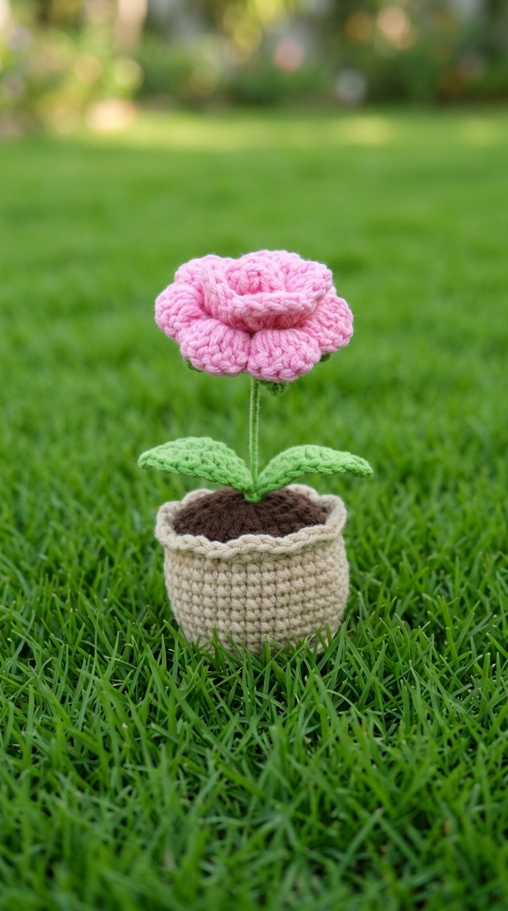 Crochet Beautiful Rose Pot Pattern