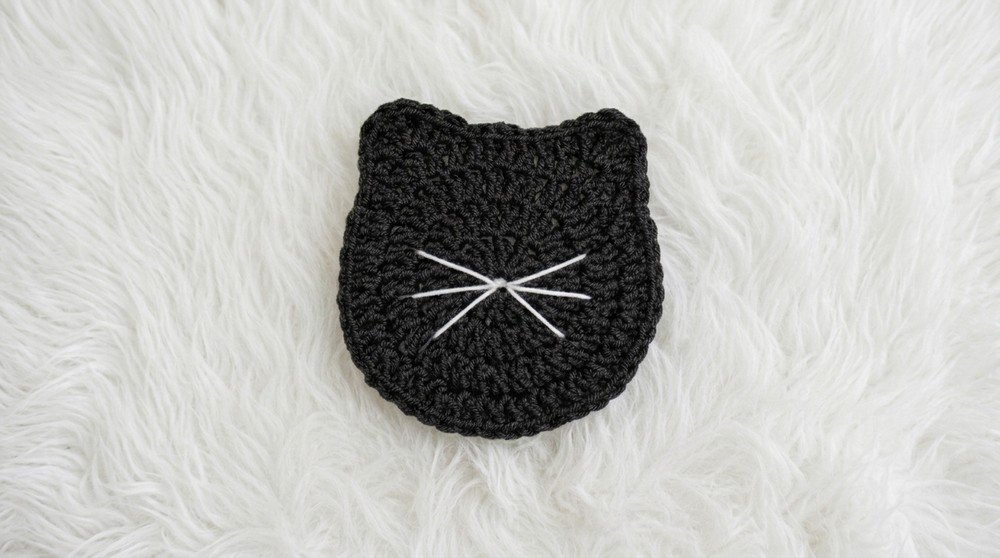 Crochet Cat Coaster Pattern 4
