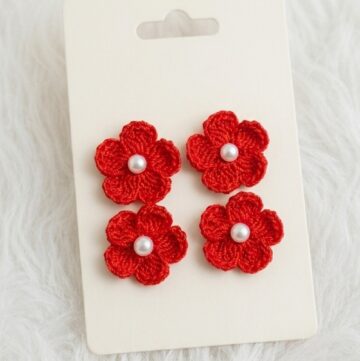 Crochet Flower Earrings Pattern 5