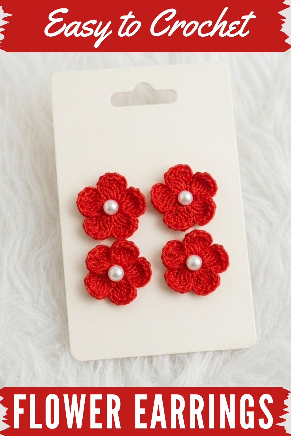 Crochet Flower Earrings Pattern