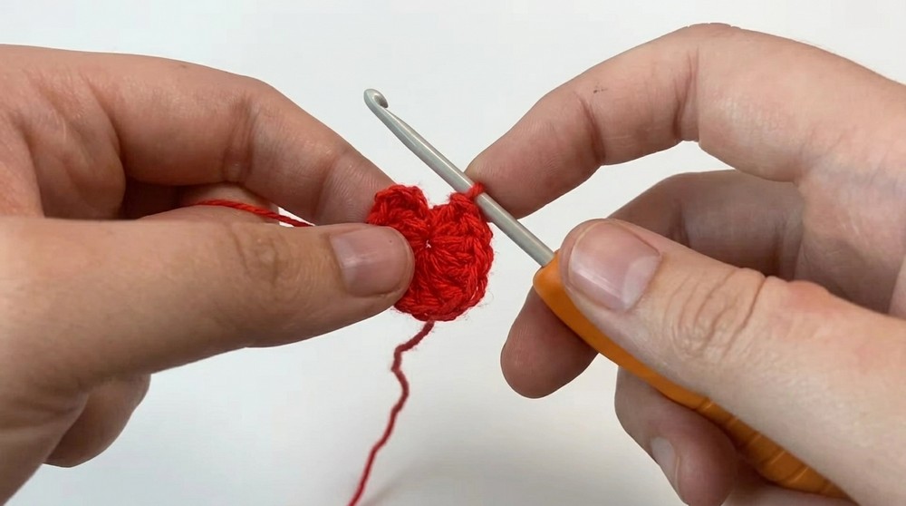 Crochet Heart Granny Square Pattern 1