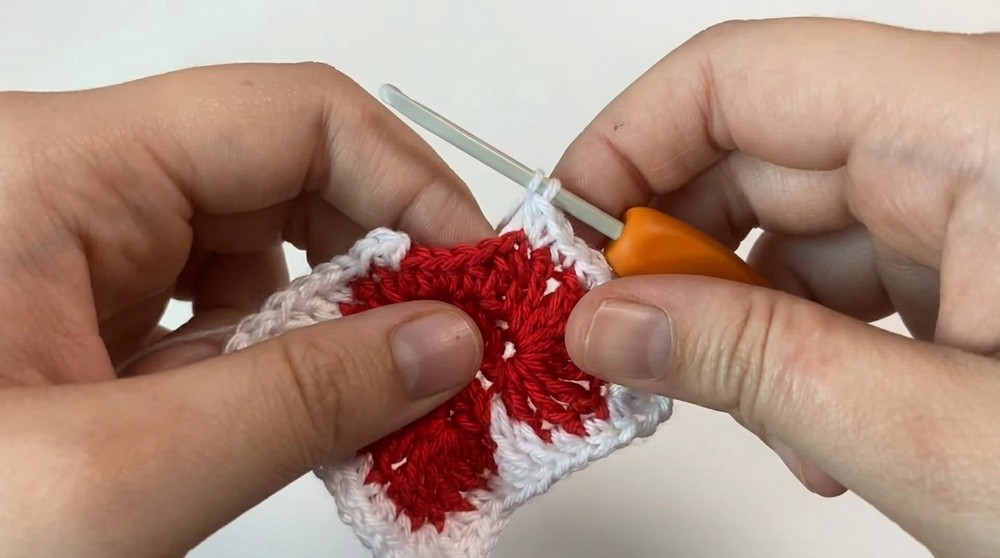 Crochet Heart Granny Square Pattern 3