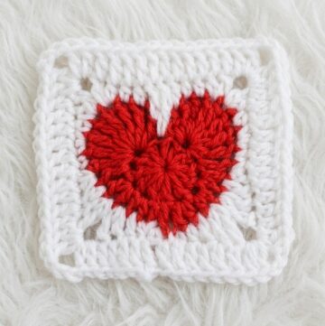Crochet Heart Granny Square Pattern 5