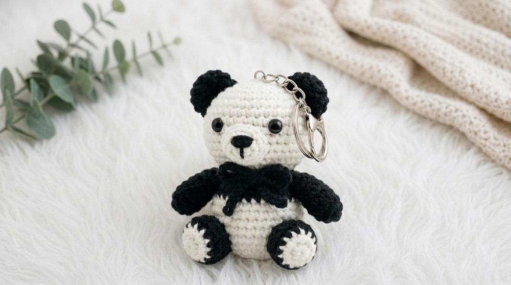 Crochet Panda Keychain Pattern 4