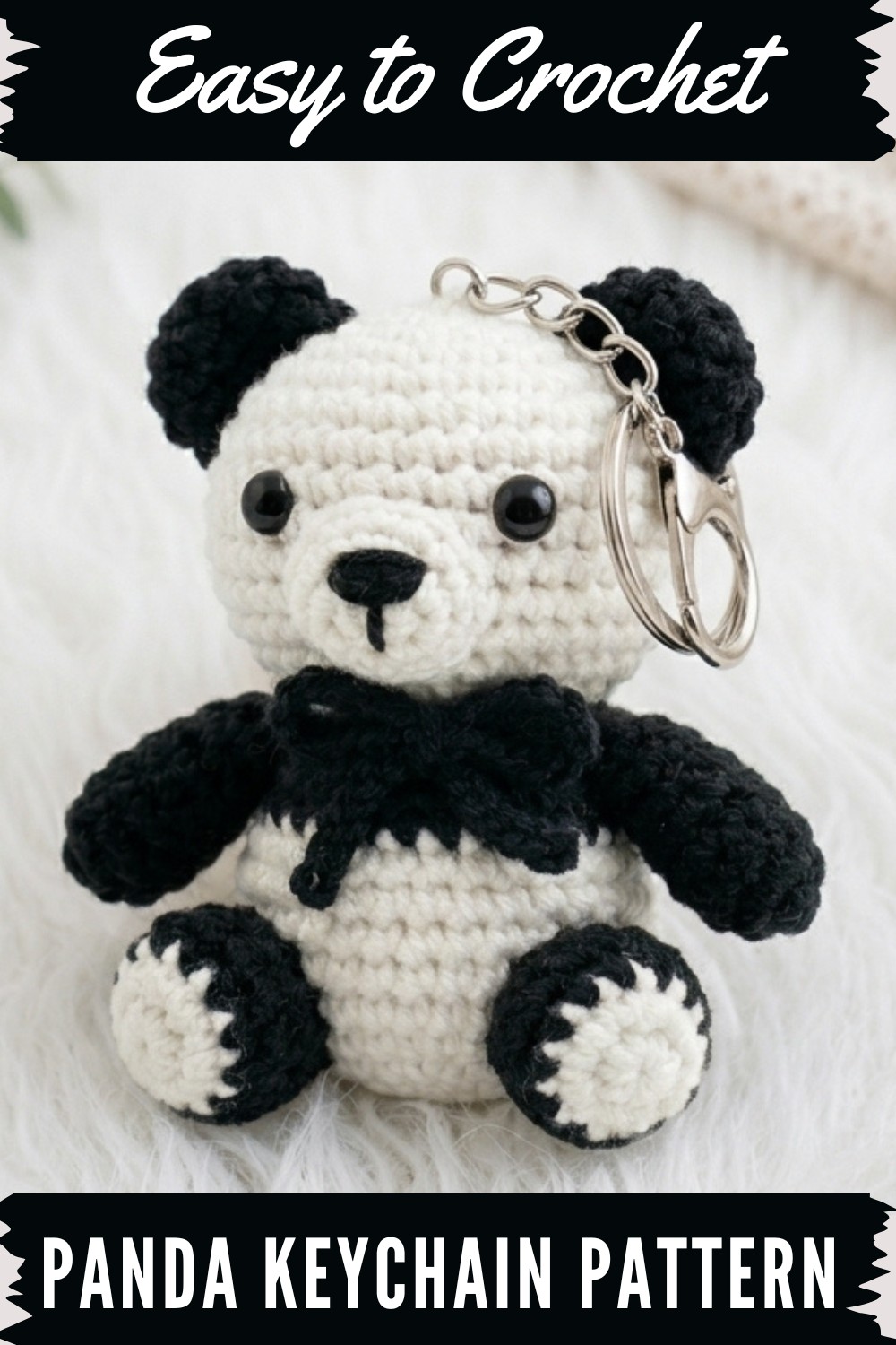 Crochet Panda Keychain Pattern