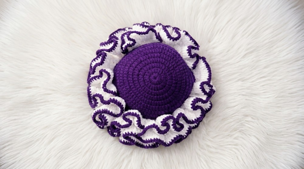Crochet Ruffle Hat Pattern 4