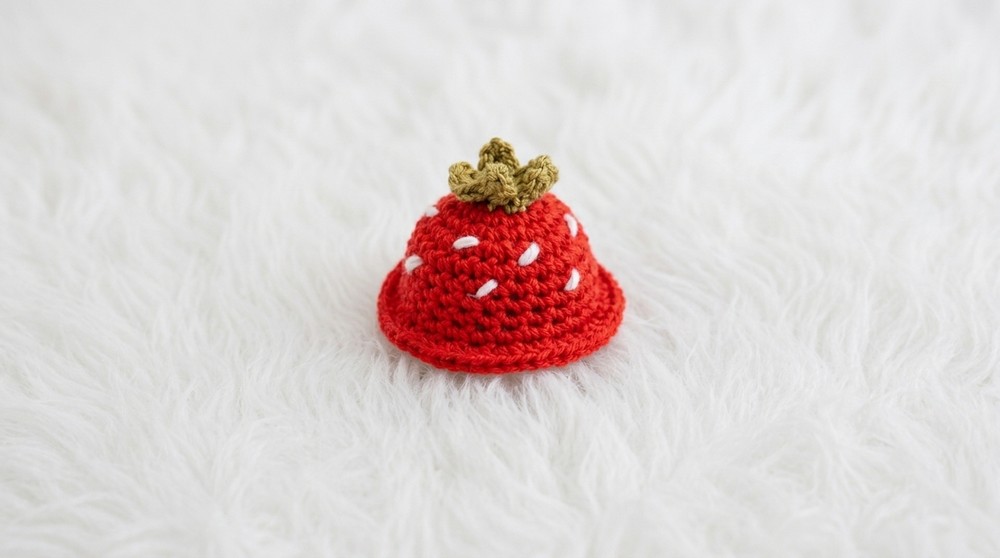 Crochet Strawberry Mini Hat Pattern 4