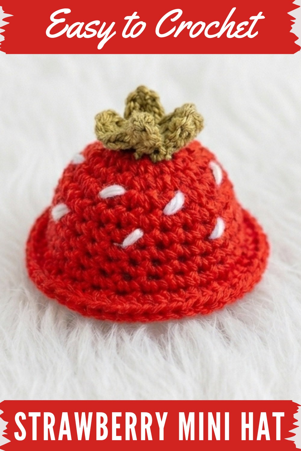 Crochet Strawberry Mini Hat Pattern