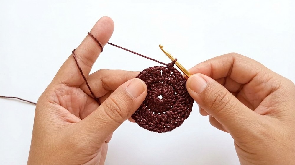 Crochet Sunflower Coaster Pattern 2