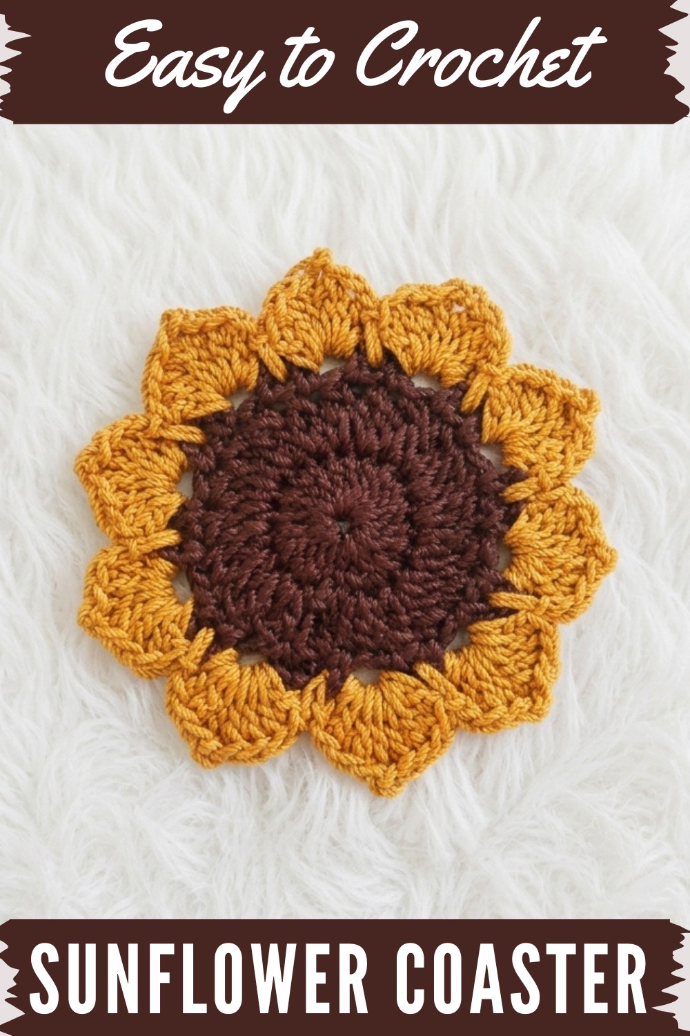 Crochet Sunflower Coaster Pattern