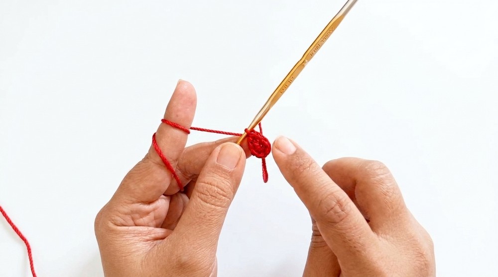 Crochet Tulip Keychain Pattern 1