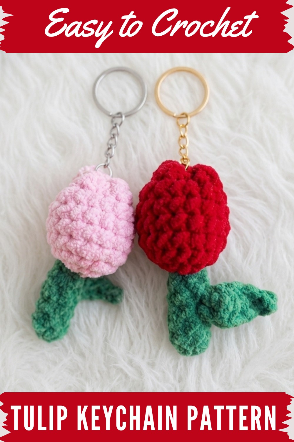 Crochet Tulip Keychain Pattern