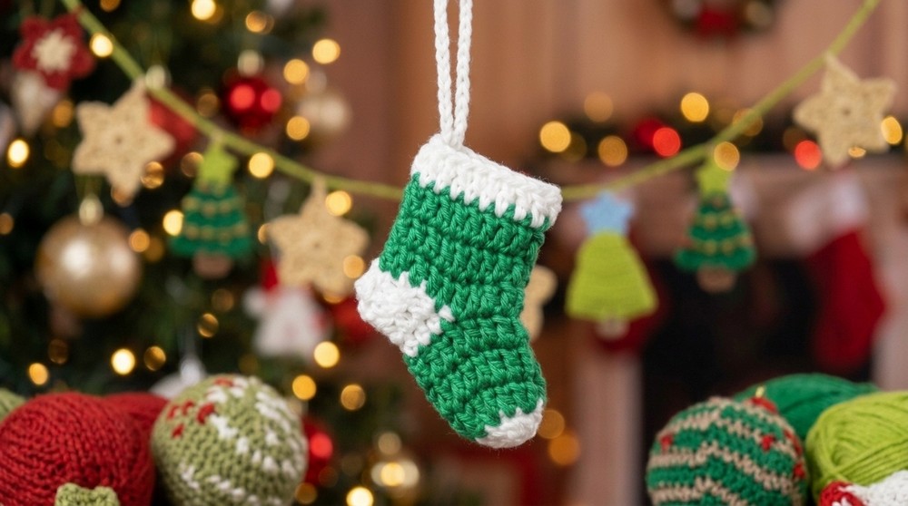 Crochet Mini Christmas Stocking Pattern 4