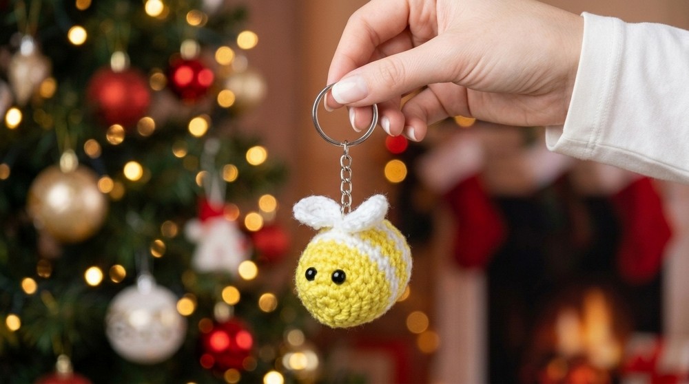 Crochet Bee Keychain Pattern
