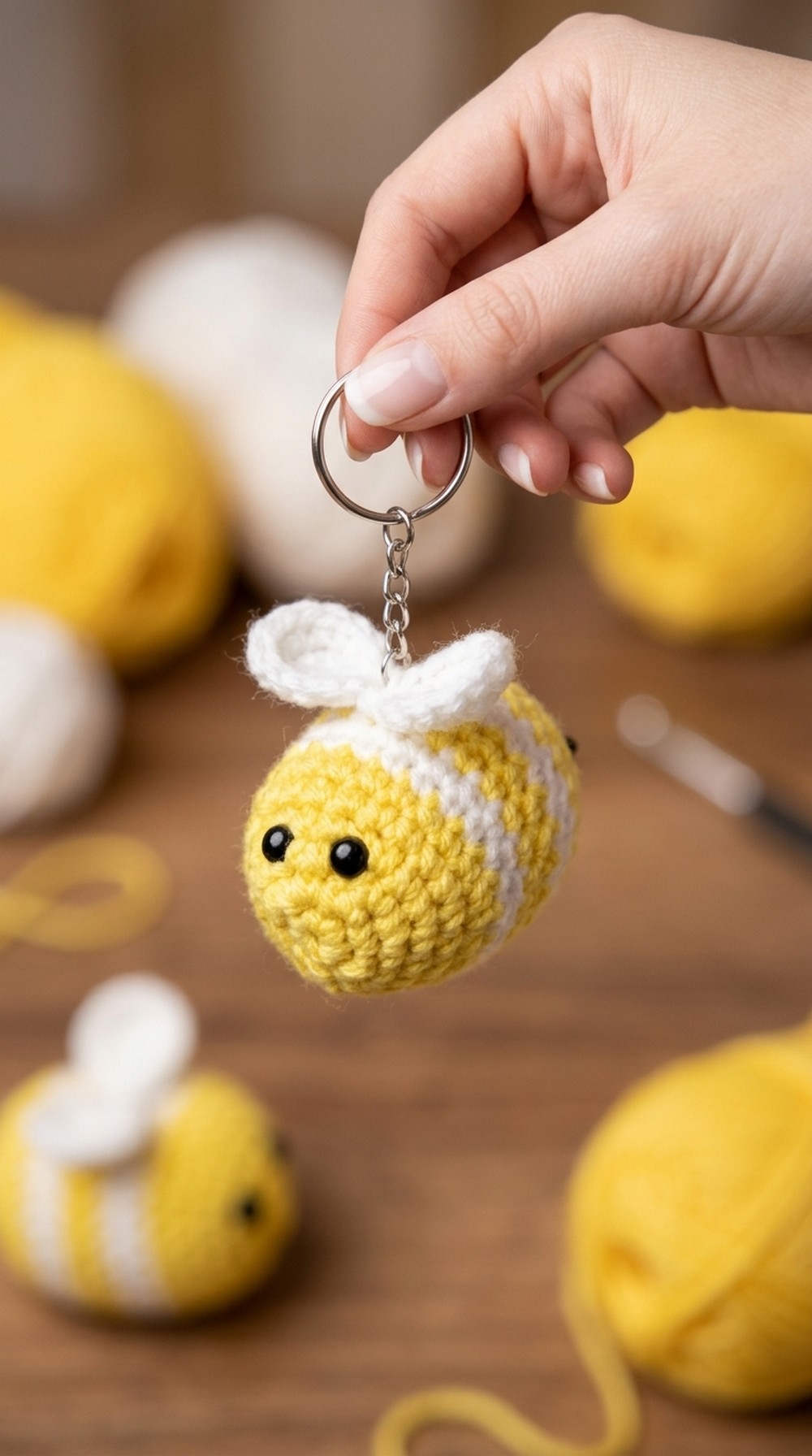 Crochet Bee Keychain Pattern