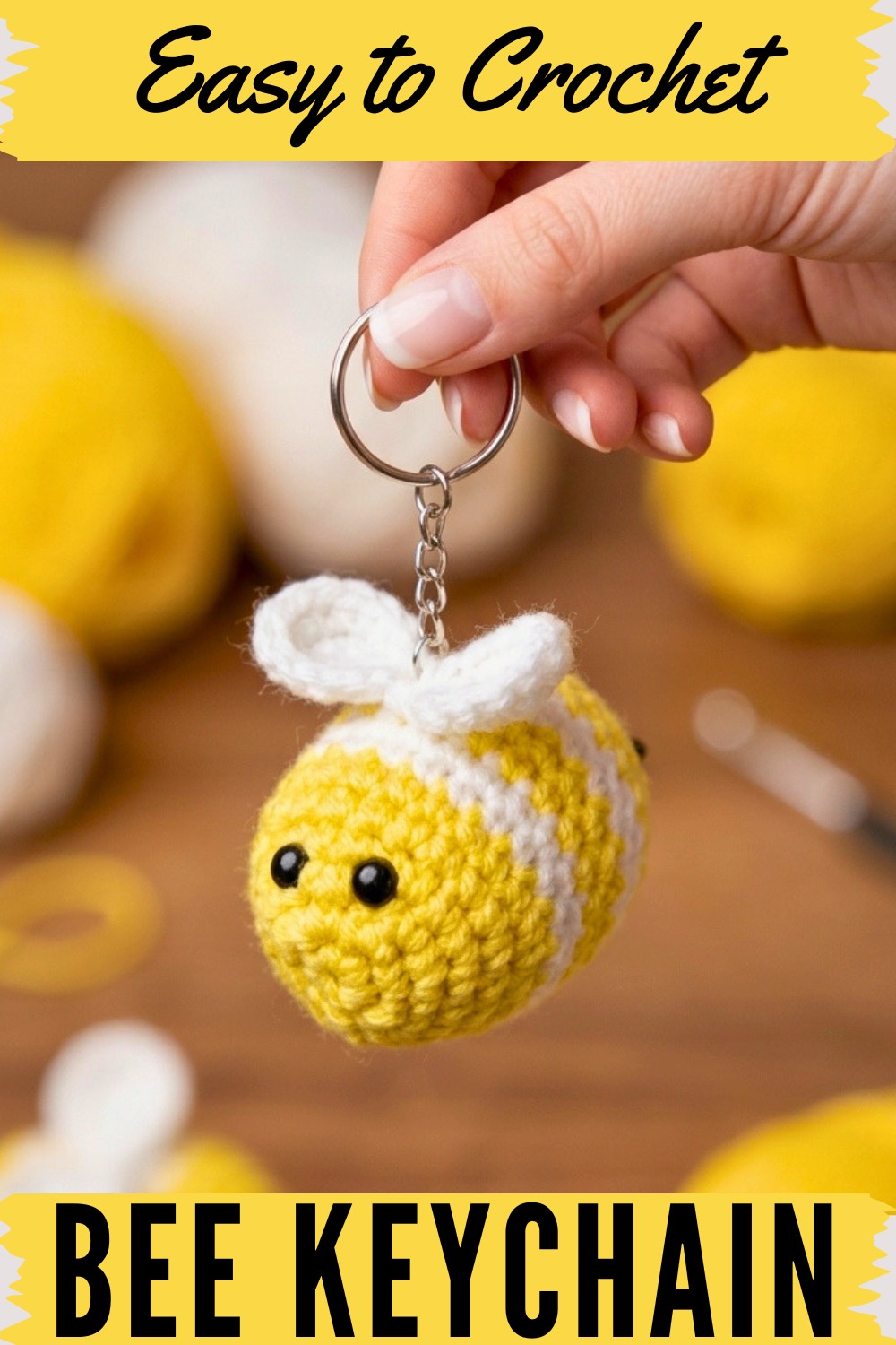 Crochet Bee Keychain Pattern