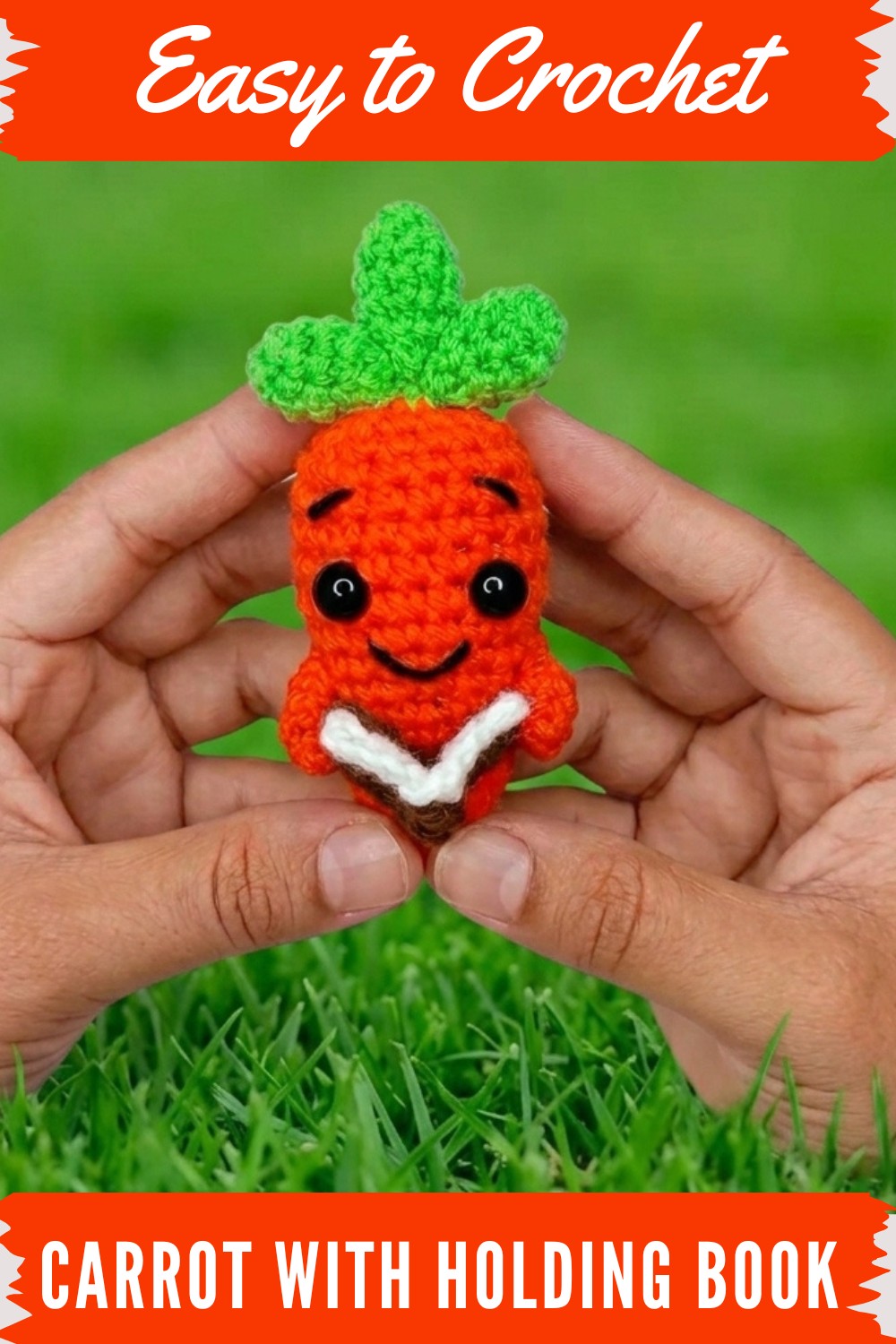 Crochet Carrot With Holding Book Pattern