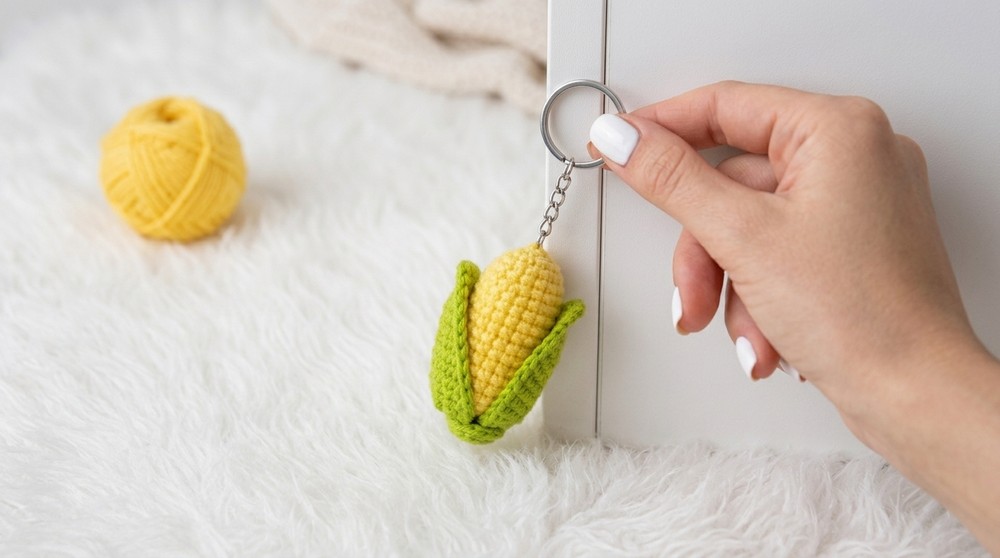 Crochet Corn Keychain Pattern 4