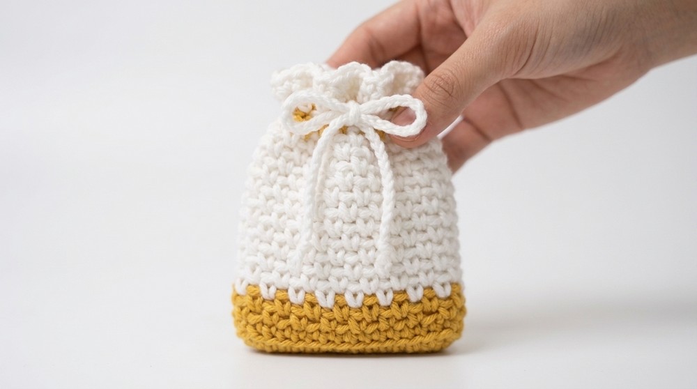 Crochet Drawstring Pouch Pattern 4