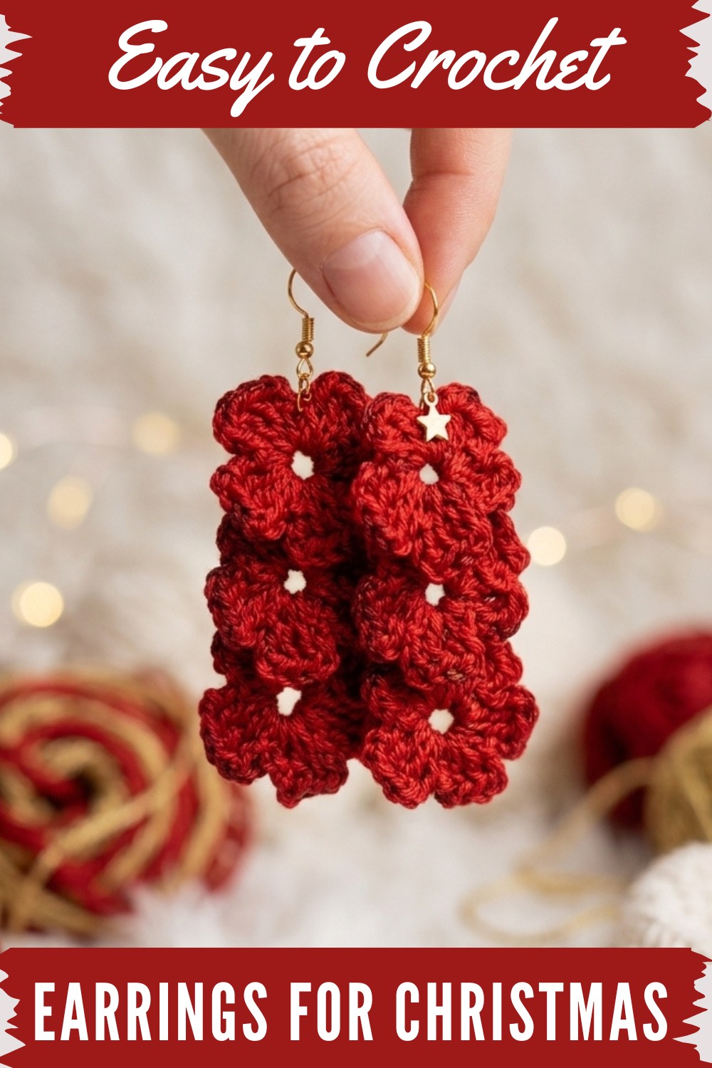 Crochet Earrings For Christmas Pattern
