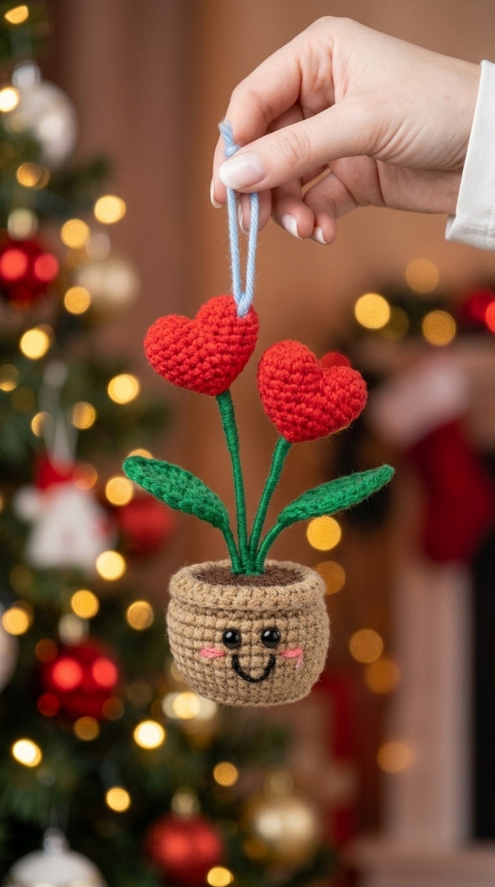 Crochet Heart Flower Pot Pattern 5