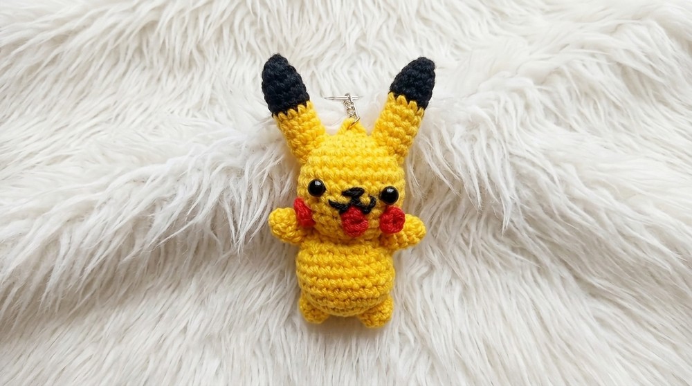 Crochet Pikachu Keychain Pattern 4