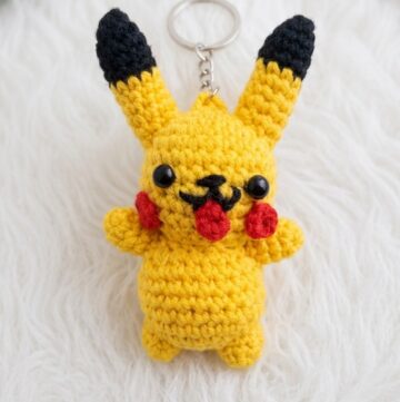 Crochet Pikachu Keychain Pattern 5