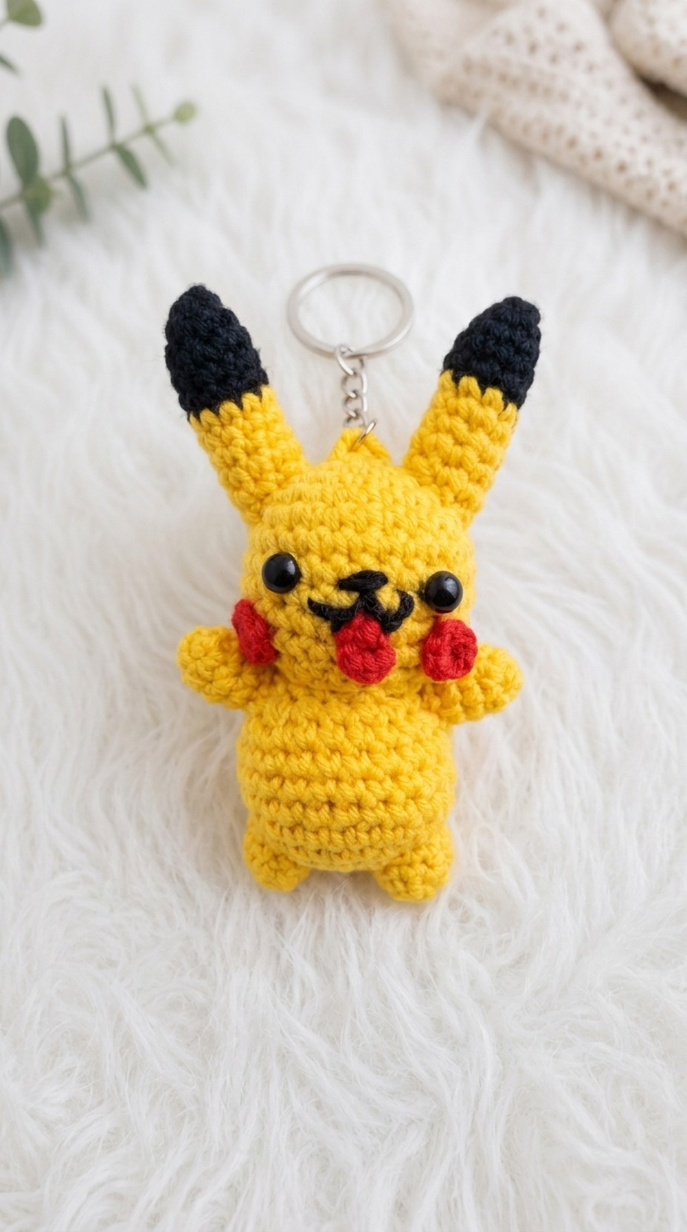 Crochet Pikachu Keychain Pattern 5