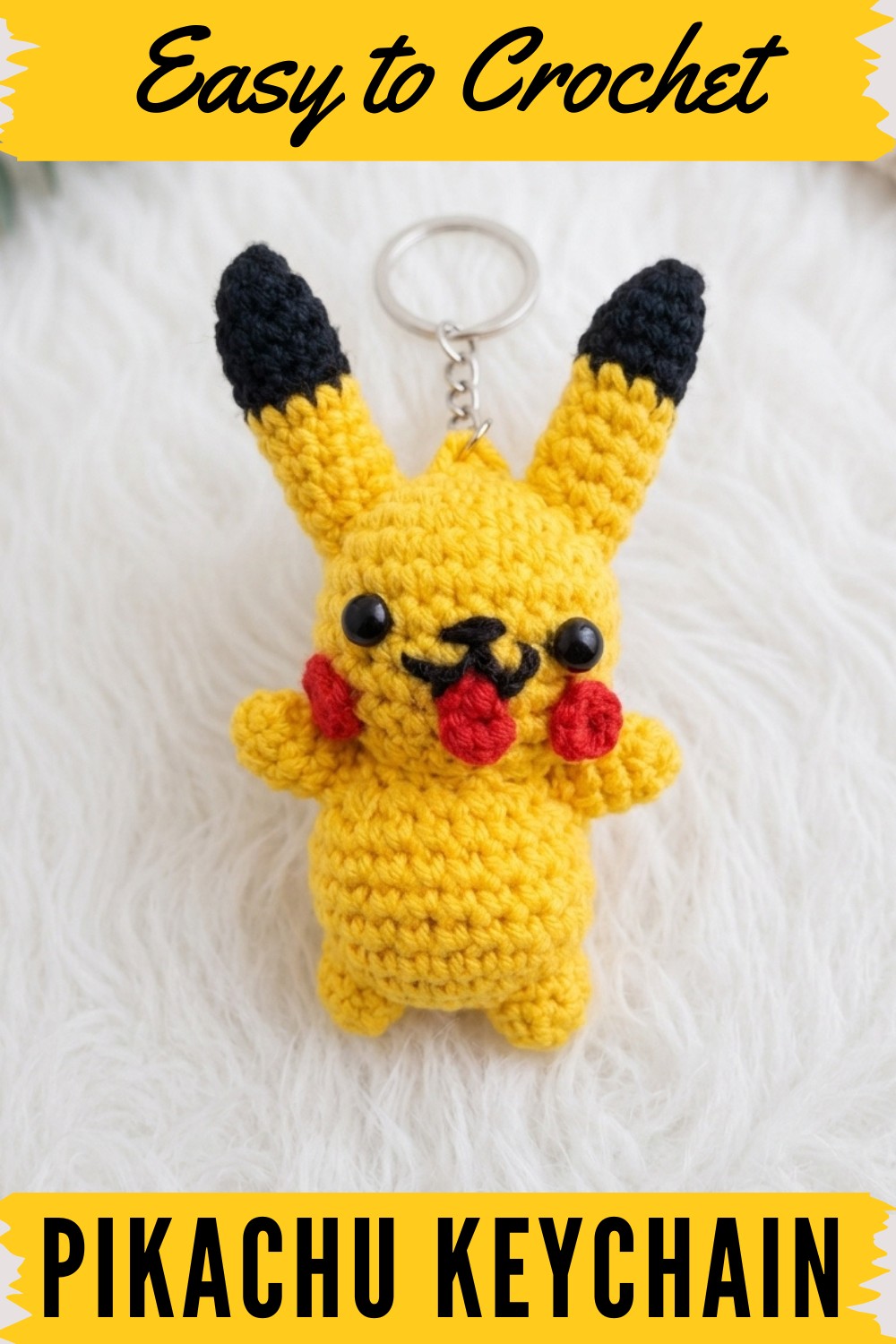 Crochet Pikachu Keychain Pattern